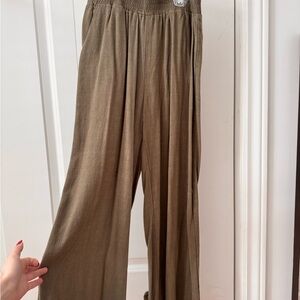 SHEIN Olive Green Wide-Leg Pants